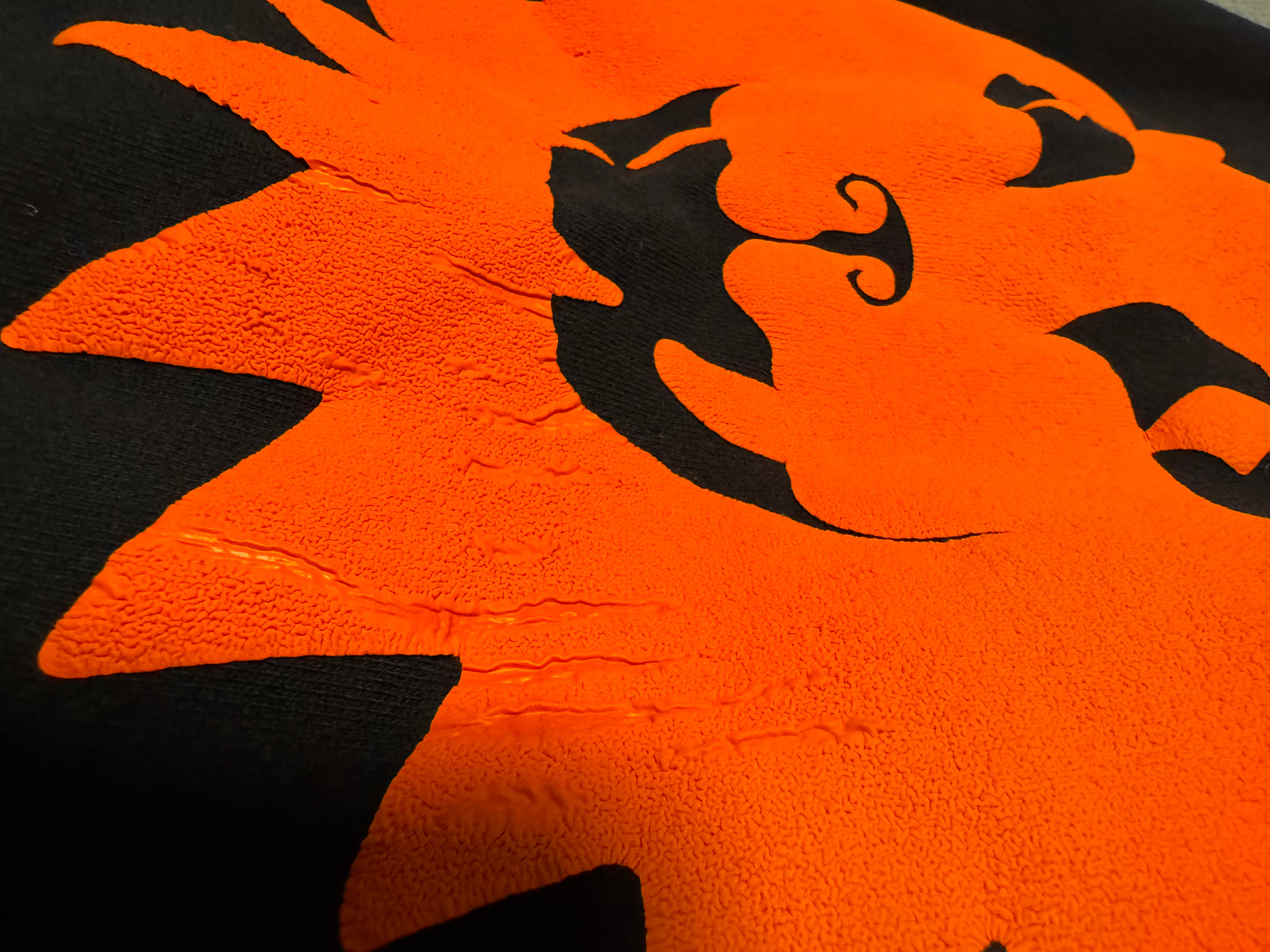 Orange Puff Sun Lion on Black Hoodie (Sample)